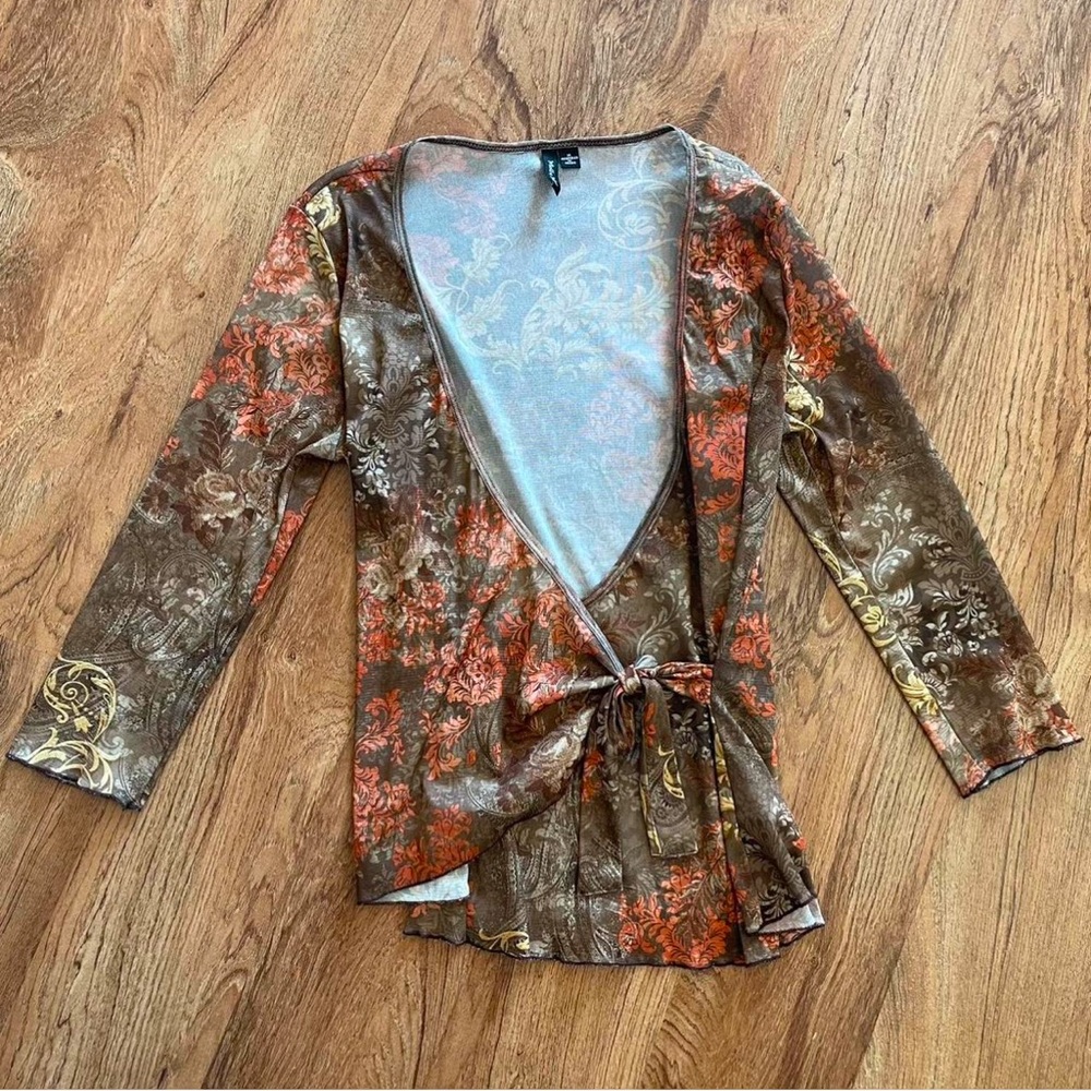 Y2K Whimsigoth Fairy Grunge Mesh Wrap Style Top